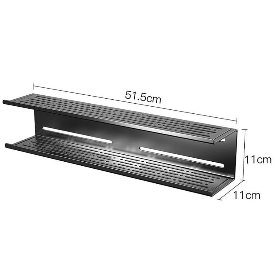 Étagère murale flottante pour routeur, décodeur, routeur Wi-Fi sans fil, support de rangement multifonctionnel avec support invisible, étagère de rangement arrière pour TV (51,5 x 11 x 11 cm)