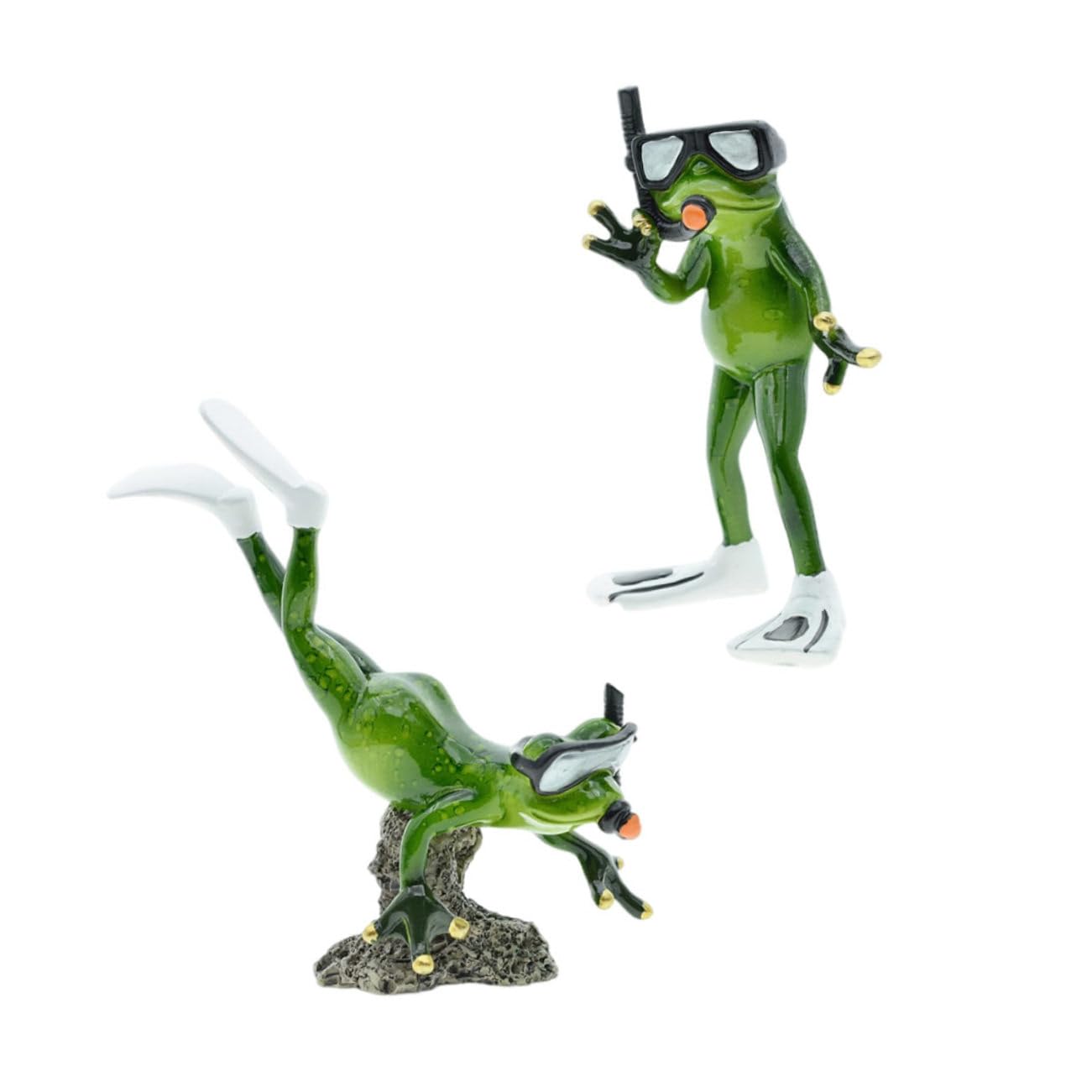 Toyvian 1 para Rzeźba Żaby z Żywicy Ozdoba Do Ogrodu Dekoracja Wnętrz Ornament Kształcie Nurkującego Zwierzęcia Idealna Do Użytku Wewnętrznego i Zewnętrznego