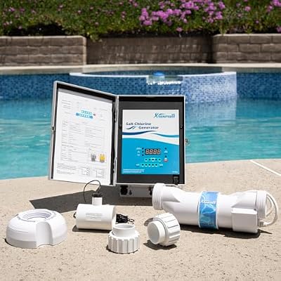 XtremepowerUS Universal 25 Saltwater Chlorinator Complete System with 25k-Gallon Flow Switch Salt Cell Bundle, White
