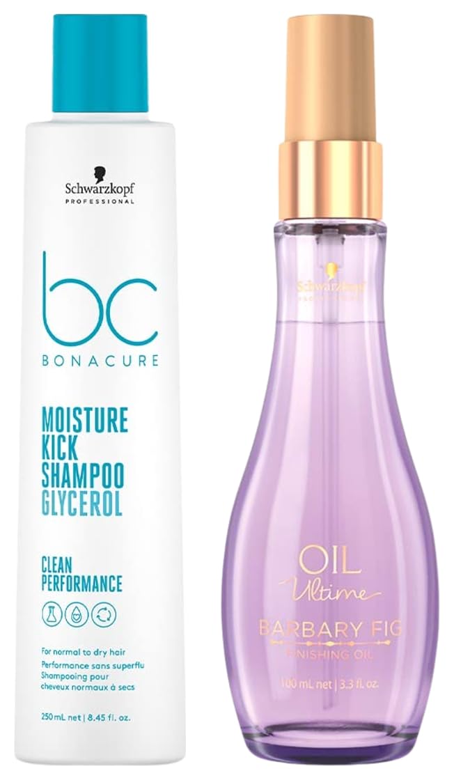 Bonacure Moisture Kick Shampoo & Ultime Barbary Finishing Oil