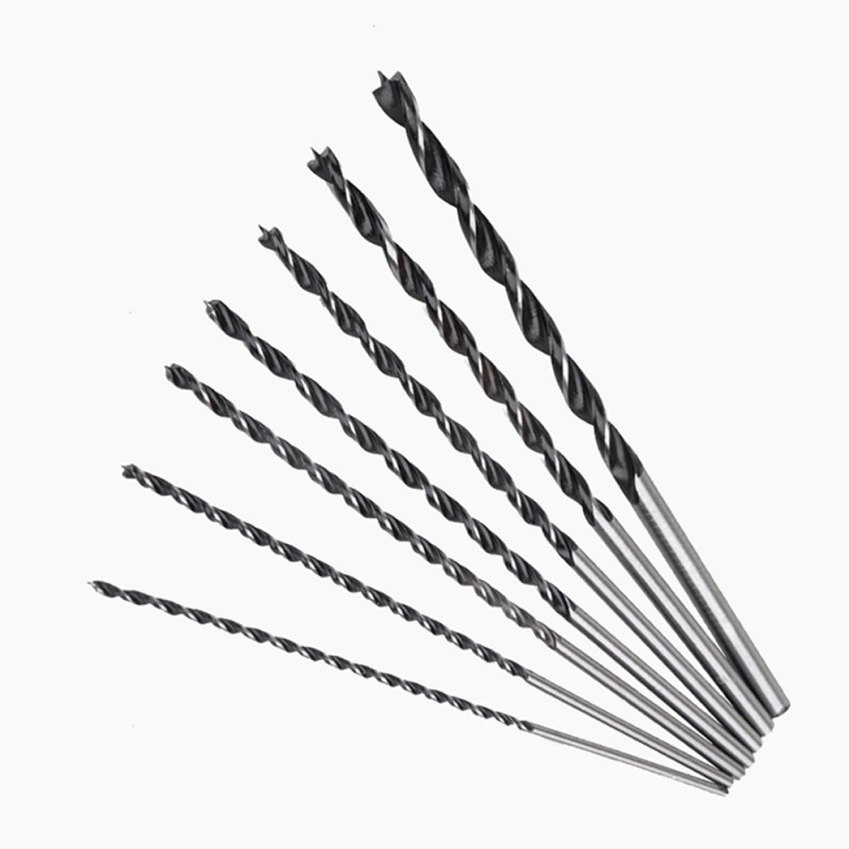 ULTECHNOVO Juego de Brocas Extralargas de Acero al Carbono 300 MM 7 Piezas Diámetros Variados para Perforar Madera Dura y Contrachapado en Trabajos de Carpintería y Bricolaje