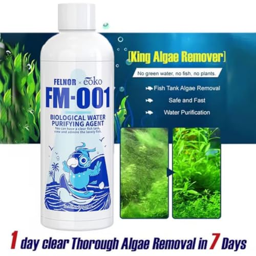 Image of Aquarium Water Clarifier | Aquqrium Water Purifier Algae Remover | FM-001 | 100% Fish Fish Safe Aquarium Tank Biological Water Purifier Agent | Suitable for Fresh Water (200ml)