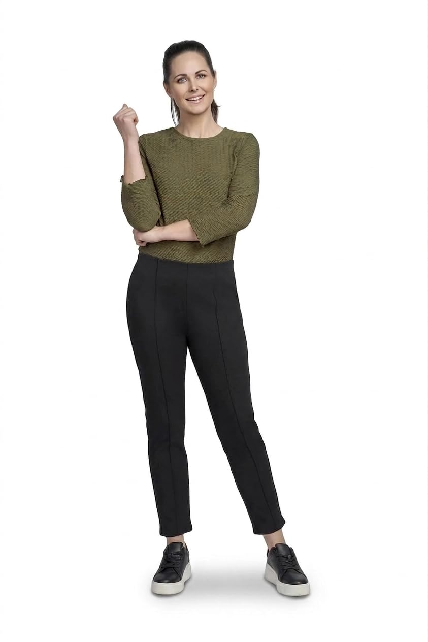 Pinns Women's Black / Comfort Fit Stretch Jersey Trouser (Uk, Numeric, 12, Regular, Regular, )