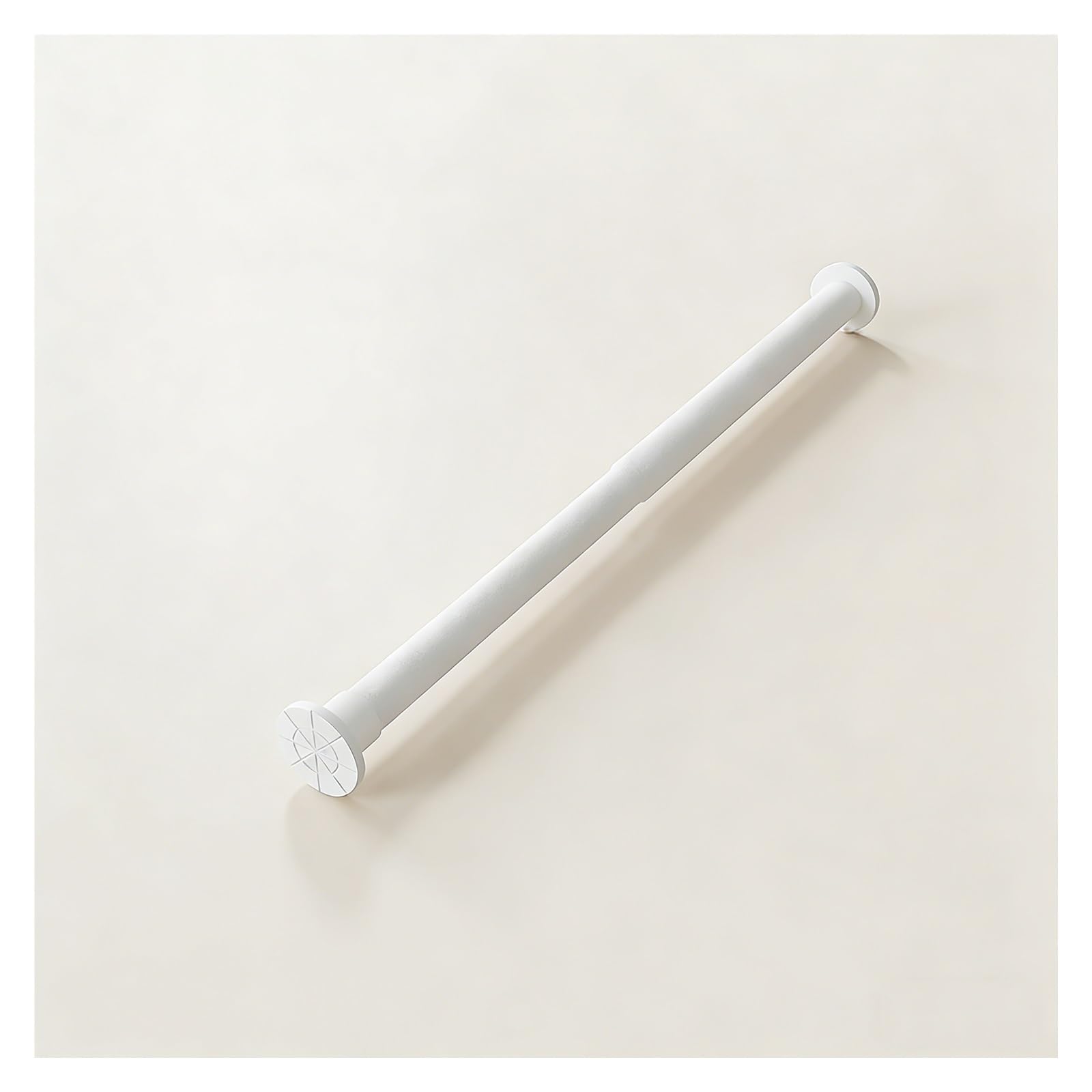 Barra telescópica ajustable para armario sin taladro, acero al carbono con recubrimiento en polvo, diseño antideslizante, 70-120 cm, disponible en negro, gris y blanco.