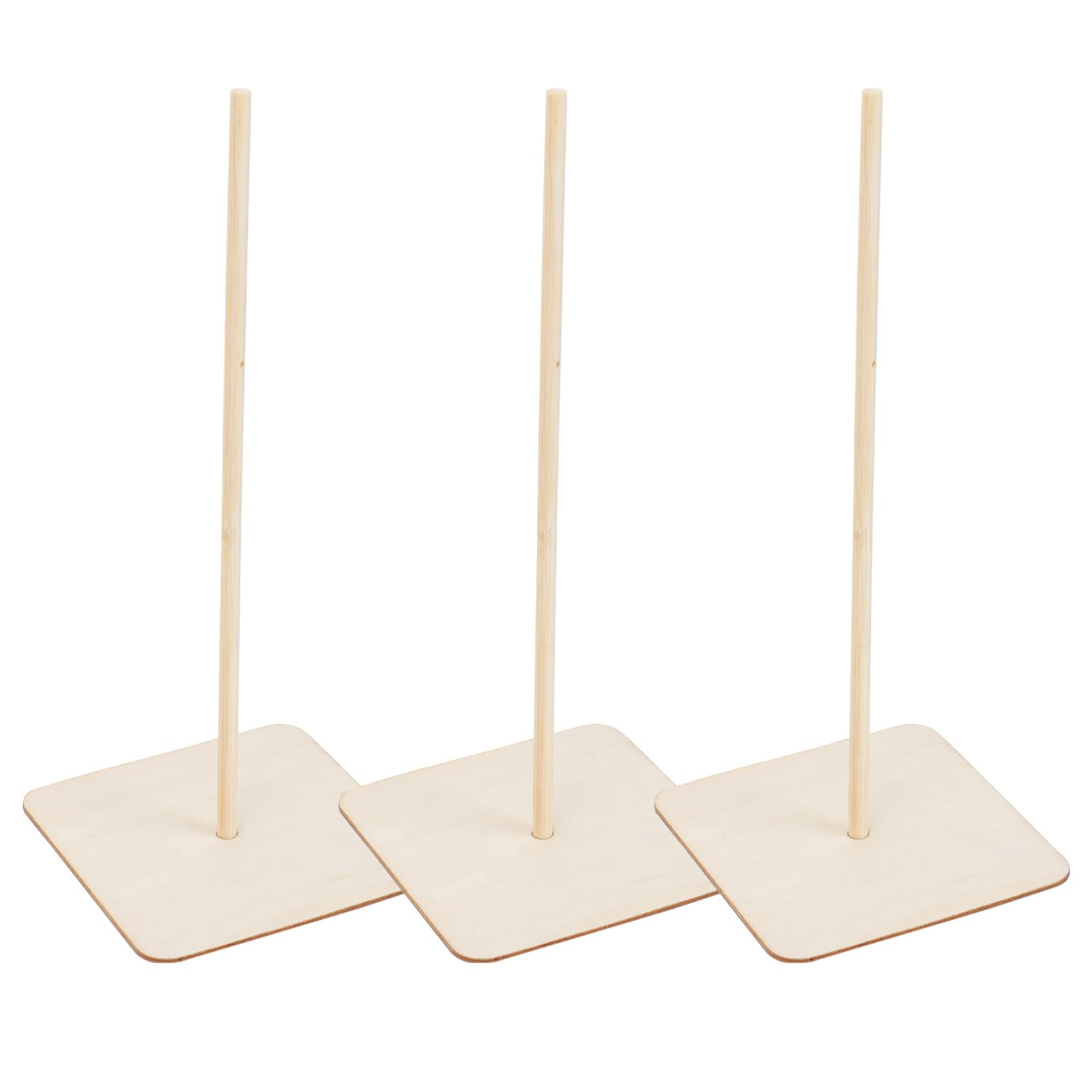 Happyyami 3pcs Wood Donut Stand Doughnut Holder Bar Dessert Display Holder Rack for Dessert Party Birthday Shower (3pcs aquare)