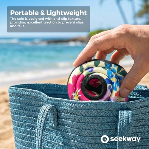 Image of SEEKWAY Water Shoes Women Men Adult Quick-Dry Aqua Socks Barefoot Non Slip for Beach Swim River Pool Lake surf Black SK002(U)