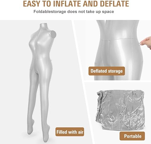 Miniatura 4 de Newsmarts Modelo simulado del torso de la exhibición del vestido del maniquí del cuerpo completo femenino inflable