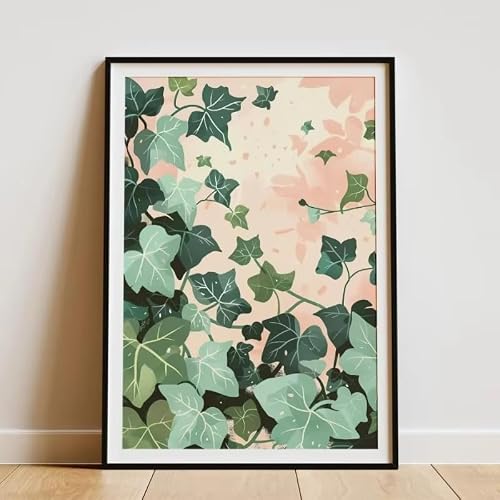 DFZEWKI Minimalist Bamboo Forest Tropical Leaf Botanical Flower Poster and Prints Wall Art for Living Room Decor(40x50cm(16x20in)/No frame)