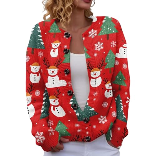 Christmas Cardigan for Women 2025 Cute Funny Xmas Open Front