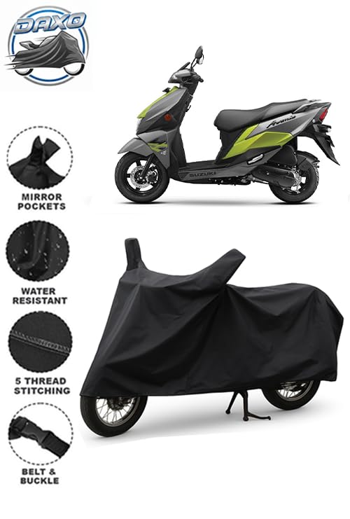 Image of Daxo Waterproof Scooty Cover for Suzuki Avenis 125 | All Weather Protection from Rain, Dust, UV Rays & Scratches with Mirror Pockets & Buckle Belt | Avenis 125 Scooty Cover