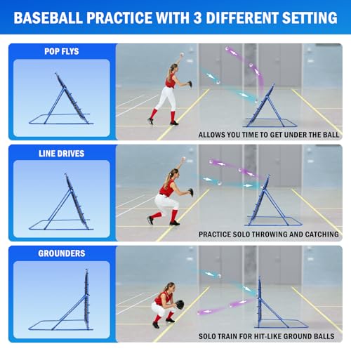 Image of Soccer Baseball Rebounder Soccer Goal Net, Volleyball Rebound Pitchback Net | Quick Switch Angle Soccer Softball Training for Ball Control, Passing, Bounce Back Practice, Easy Setup Lacrosse Soccer Gifts