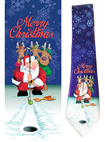 Stonehouse Collection Men s Golf Christmas Tie - Merry Christmas Golfing Neckite