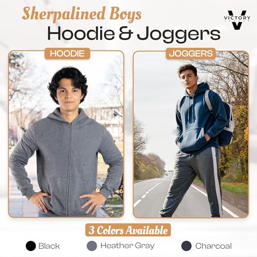 Victory League Boy’s 4-Pack Active Fleece Joggers Kids Pants Boys, Boys Sweatpants, Youth Sizes, Boys Pants, Athletic, 5-163