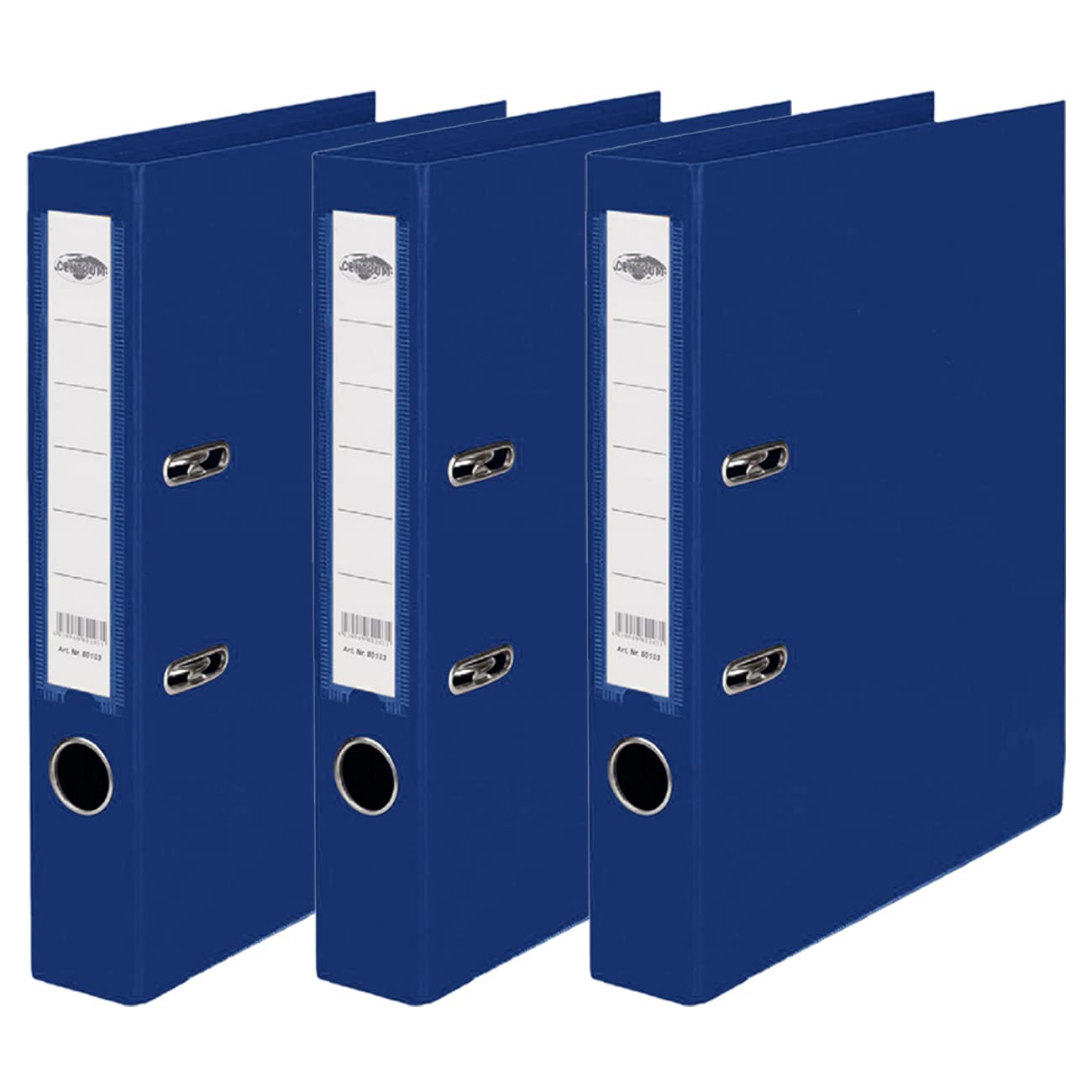 3X Blue A4 Lever Arch File Document Organiser Folder 75mm Display Divider Metal Ring Finger Pull Stationery Office Document Storage File Office School (Blue)