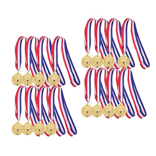 Medallas deportivas de aleación de espiga con cinta de tela para premios escolares paquete de 16