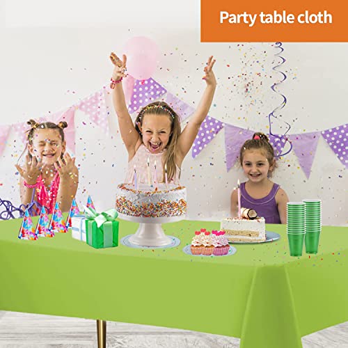 Image of Party Dimensions Lime Green Disposable Plastic Tablecloth for Rectangle Tables (48 Pack) Premium Decorative Table Cloths for Parties, Events & Weddings, Indoors & Outdoors, 54 x 108 inches