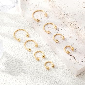 8 stuks 16G septumringen chirurgisch staal hoefijzer neusring