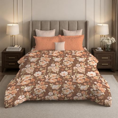 Image of MYTRIDENT Soft Comfort Bedsheet for Double Bed, 100% Cotton Bedsheet, 180 TC, Soft and Breathable, King Size Bedsheet with 2 Pillow Covers - Charlotte