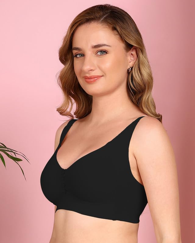 Image of Tweens Cotton Non-Padded M-Frame Minimiser Bonded Bra for Women | Full Coverage | Wire-Free | Non-Padded Cups with Hidden Concealer | Breathable Cotton | Elastic-Free No Marks | Pack of 1