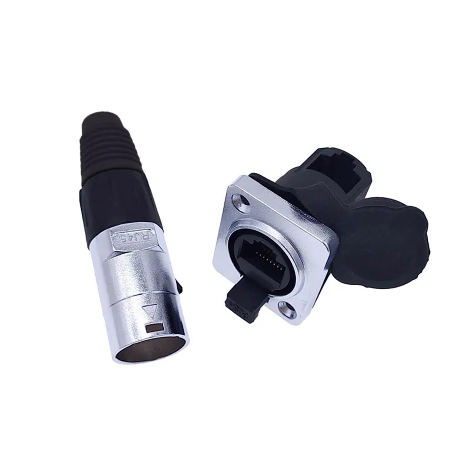 RJ45 D gniazdo do montażu panelowego ip65 złącza Ethernet 1 szt. (srebrne)