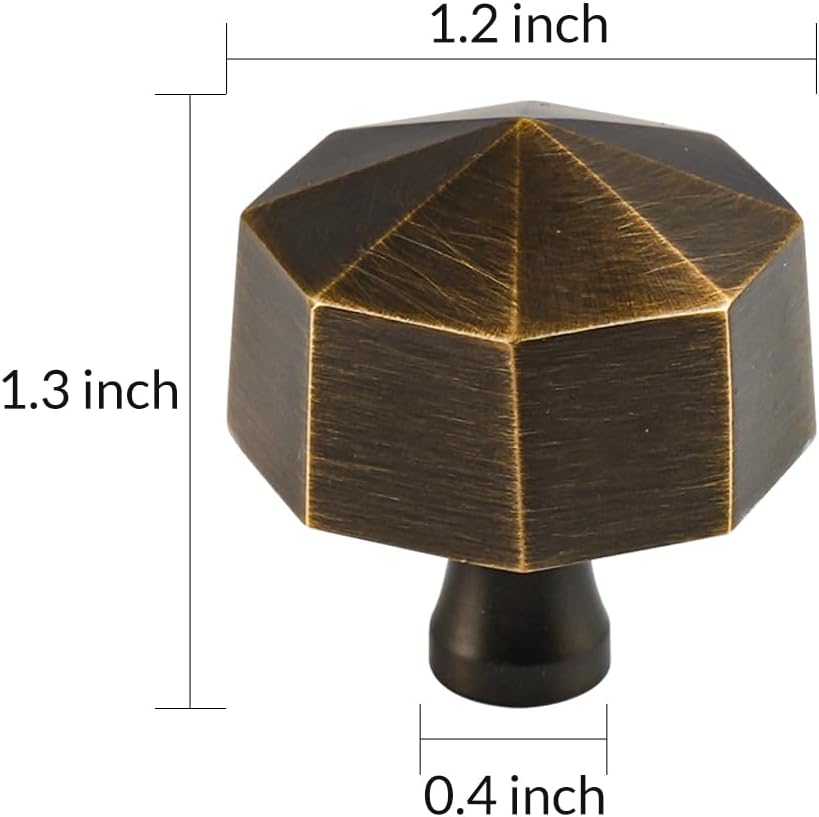 2 Pack Unique 9/10 Inch Diameters Single Hole Knobs Modern Simplicity Drawer Pulls Brass Kitchen Cabinet Hardware Handles for Dresser Cupboard wardrobes, Antique Bronze, S