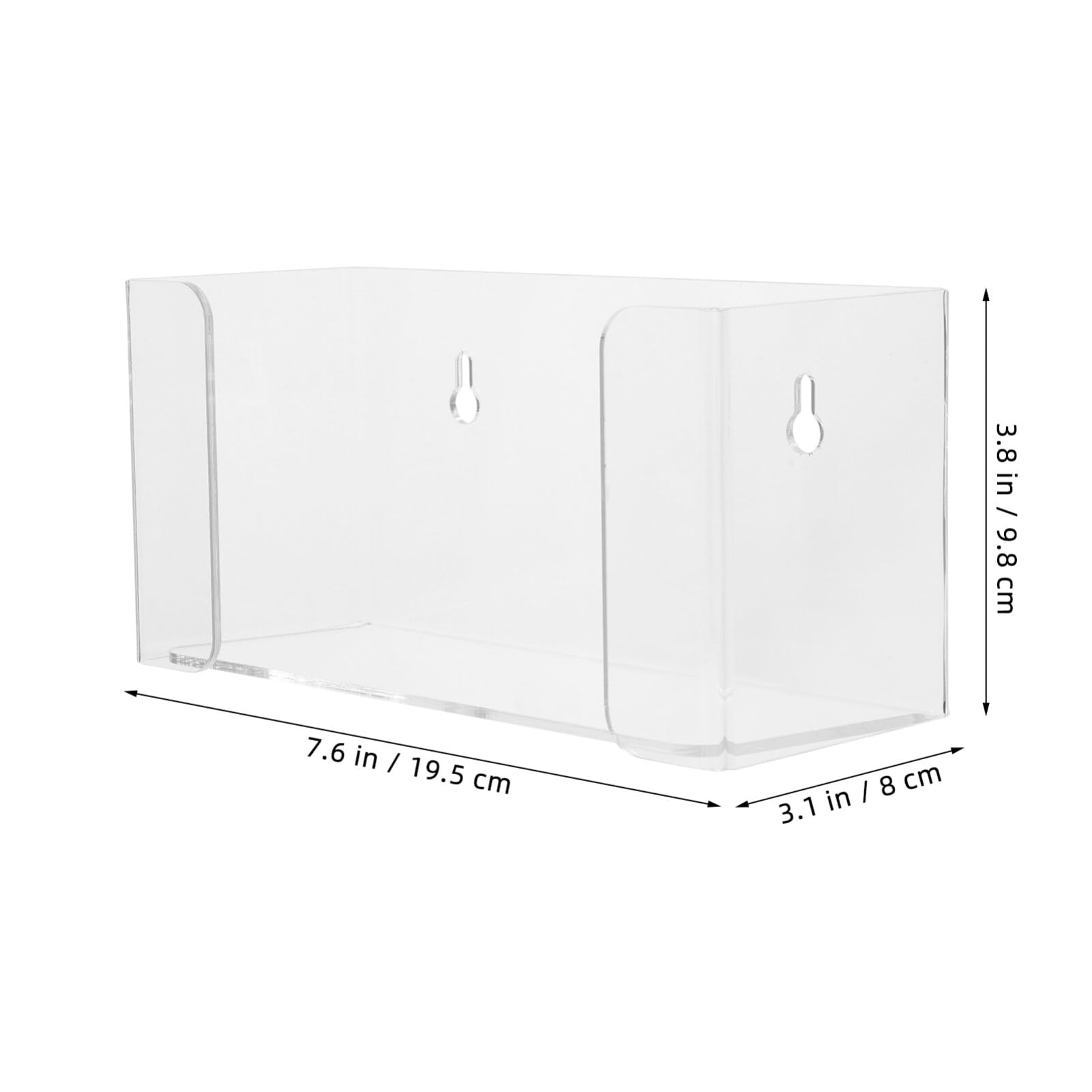 SOLUSTRE Clear Mask Dispenser Wall Floating Glove Rack and Glove Box Dispenser Holder Gloves Masks Hairnets Acrylic Box Holder Clear Storage Containers