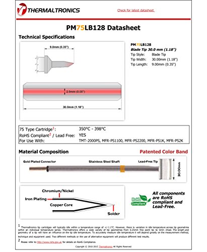 Image of Thermaltronics PM75LB128 Blade Tip 30.0 mm (1.18in)