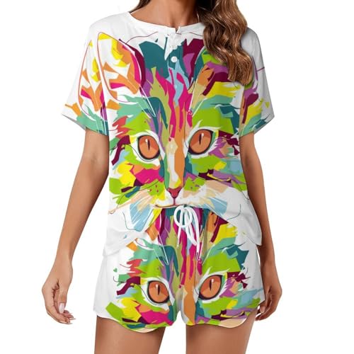 Pyjama femme contre les nuits de canicule ensemble de nuit court en tissu respirant et doux