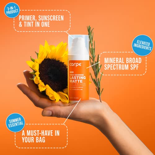 Carpe Primer Face Makeup Base - Zinc Mineral Sunscreen Face Spf 30, Lasting Matte Primer For Oily Skin And Tinted Sunscreen For Face, Resistant To Water And Sweat #TOP2