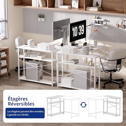 Table de travail PC compacte rose pour gagner de la place en chambre - 8