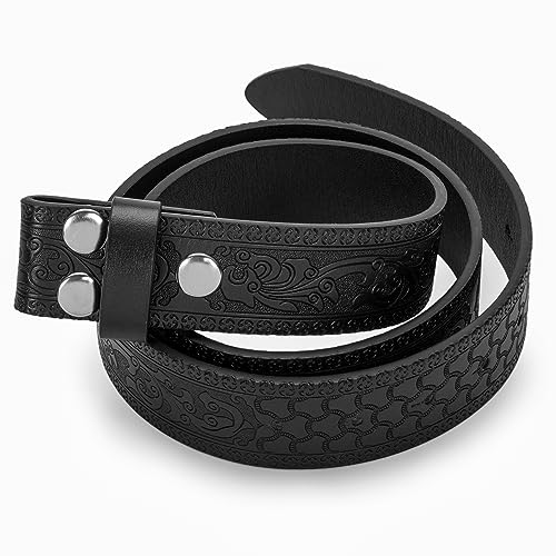 UTOWO Men Women Retro Belt Strap without Buckle 1.5" Wide Classic Western Embossed PU-Leather Belt for Jeans3