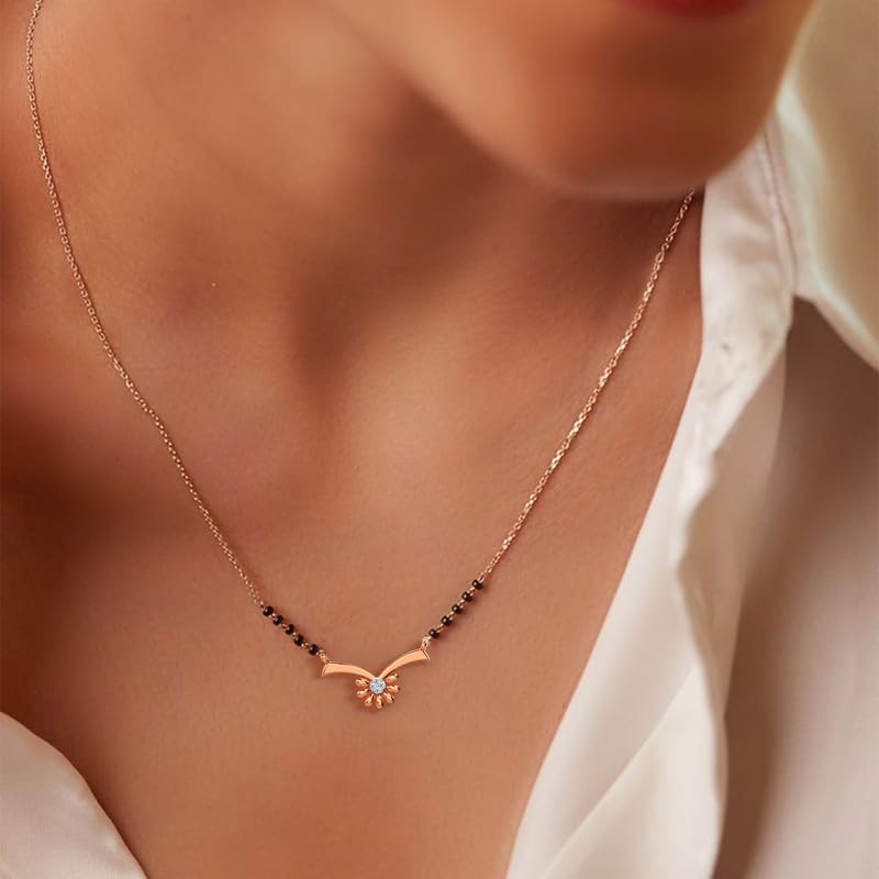 Image of KISNA JEWELS 14KT|18KT BIS Hallmark Pure Gold and Diamond Mangalsutra For Women