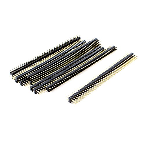Aexit 10 Pcs Audio & Video Accessories 40 Positions Double Row Straight Pin Header Connectors & Adapters Connector Black