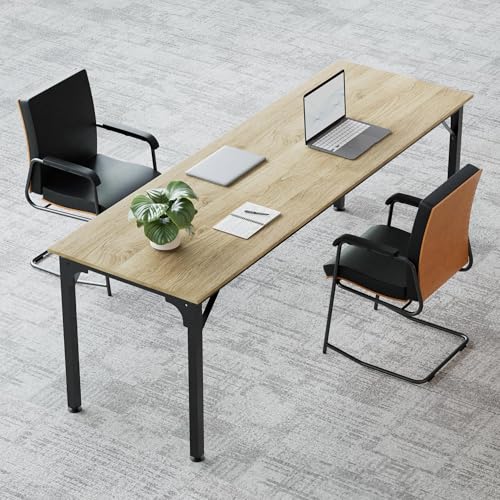 TinFrey XXL Schreibtisch Computertisch 200 cm Extra Lang Doppelter Schreibtisch für 2 Personen PC Tisch Großer Bürotisch/Arbeitstisch aus Holz, Home Office Büro-Möbel & Konferenztisch