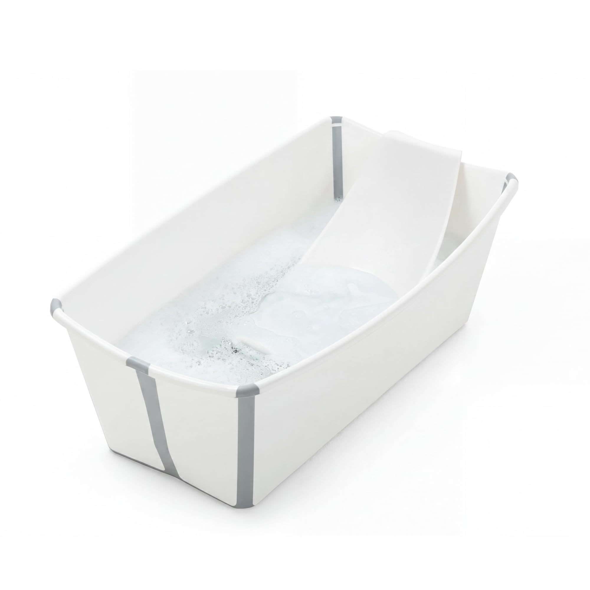 Stokke Flexi Bath Babybadewanne mit Newborn Support, Weiß | Robust, faltbar und platzsparend. Ideal für Zuhause und Reisen. Geeignet für Neugeborene bis 48 Monate.