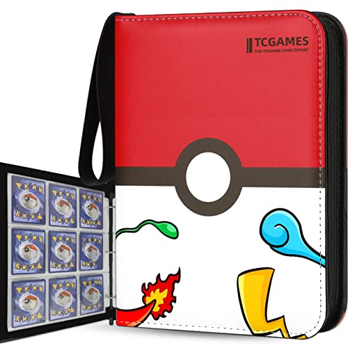 Kartenbinder 9 Taschen, 720 Taschen Sammelkartenspiele Sammelbuch mit Hüllen Rot Cover