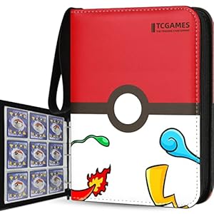 TCGAMES Card Binder 9-Pocket, 720 Pockets Trading Card Games Collection Binder with Sleeves Red