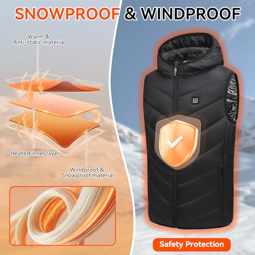 Kids Heated Vest, 10 Heating Zones Boys & Girls, Lightweight Nylon Fabric for School Skiing (Battery Not Included)4