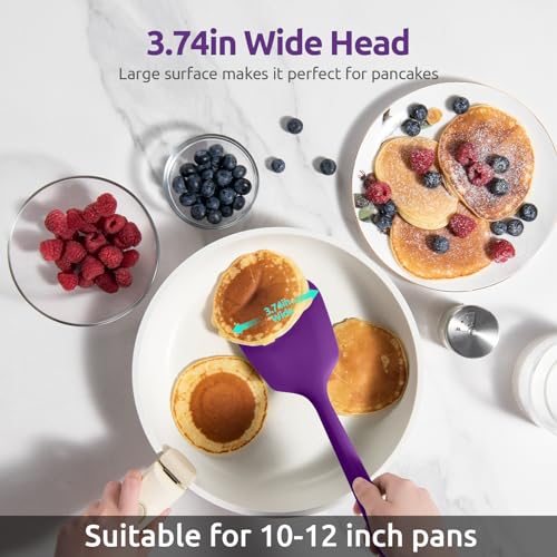 Image of U-Taste Silicone Turner Cooking Spatula, 13.6 inch Long /3.7 inch Wide, Purple
