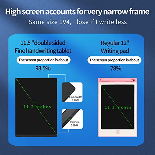 Image of LCD Writing Tablet 2 Sides Screen Erasable Reusable 11.5inch and 10.5inch Electronic Drawing Pads Portable Scratchpad for Kids Adults Home Office (Black)