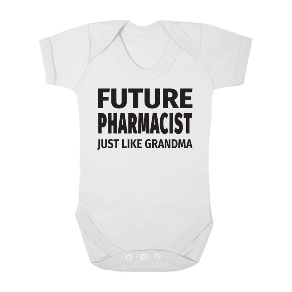 Future Pharmacist Just Like Grandma Cute Boys and Girls Baby Vest Bodysuit White