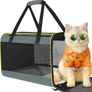 Cat Carrier Bag, Dog Carrier, Pet Carrier Airline Approved for Cat, Small Dogs, Kitten,Maximum Pet Weight 16 Pounds
