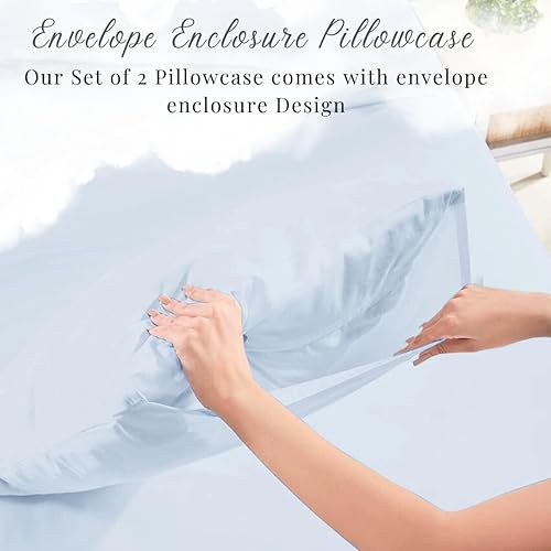 Miniatura 6 de Lukeville Luxury Linen Sábanas de tamaño matrimonial XL, juego de sábanas de 4 piezas 100% algodón natural, sábanas extra de 500 hilos, se adapta a