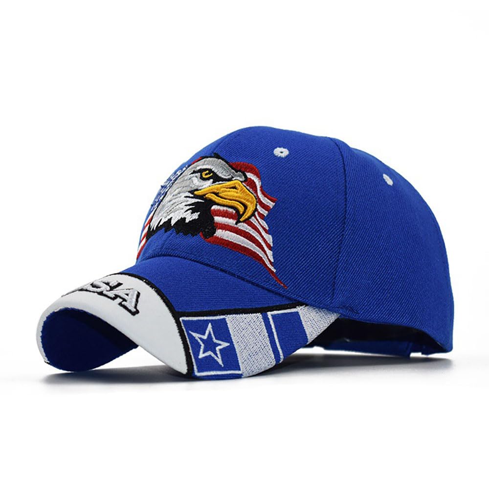 Eagle Flag Embroidered Baseball Cap Classic Vintage Cotton Cap Neutral Baseball Cap Outdoor Cap, 5, L