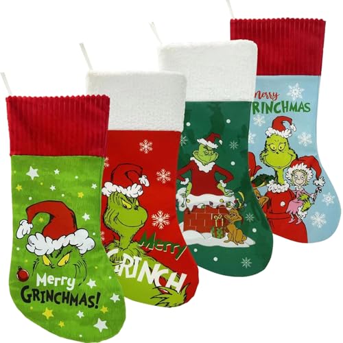 4-Pack-Grinchs-Christmas-Stockings-18-Inch-Large-Christmas-Stockings-Decoration-Ornaments-for-Holiday-Home-Fireplace-Indoors-Red-and-Green