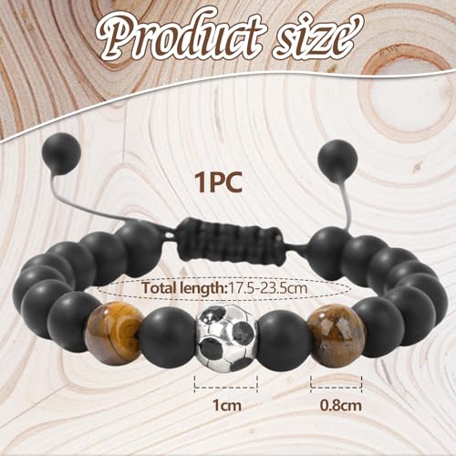 Bracelet Magnétique Football Réglable 19 Cm - Cadeau Pour Enfants 6-12 Ans - Acier Inoxydable - Idéal Fan De Foot - 8