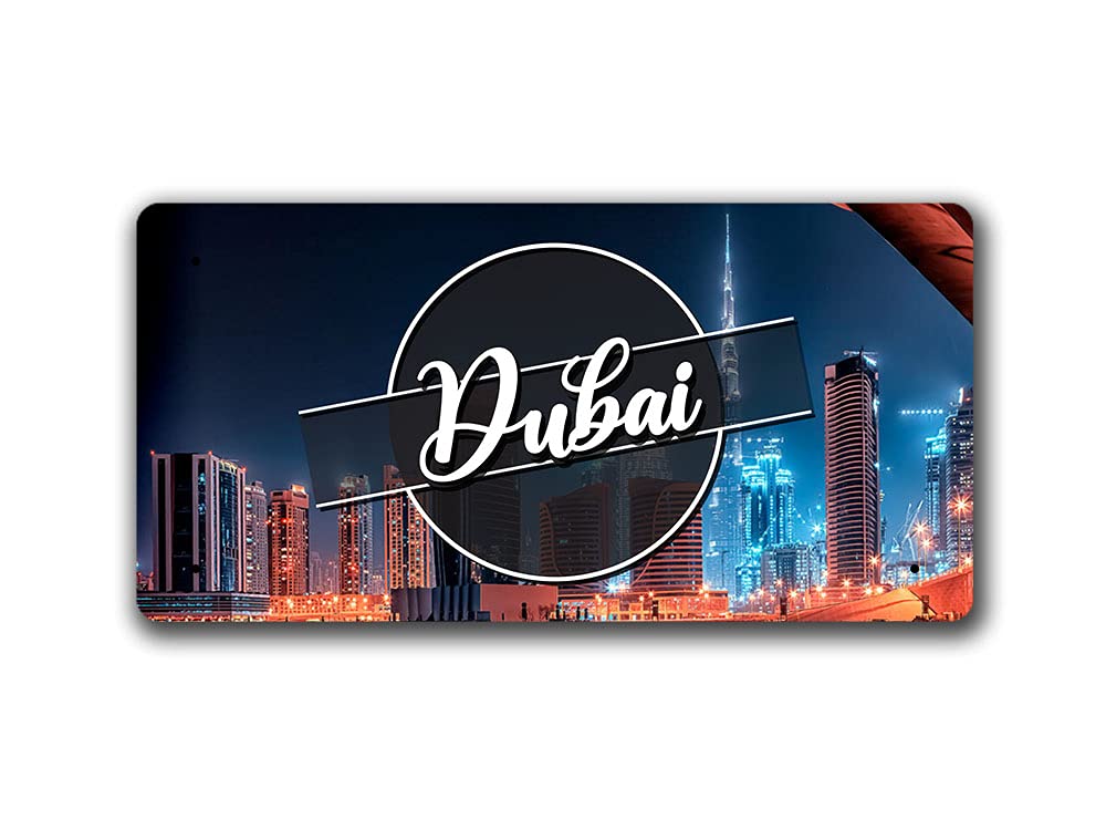 McMug - Dubai Night Landscape - UAE - Metal Sign, Decorative Sign, 200mm x 100mm