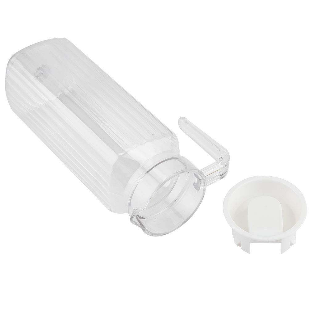 Acrylic Beverage Drink Pitcher, Transparent Water Fridge Pitcher Drink Bottle Striped Water Ice Cold Drink Jug with Lid for Lemonade, Iced Tea, Milk, Beverages(1100ml-Color: Transparent) 2