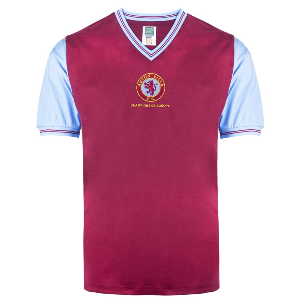 Aston Villa 1982 Champions of Europe Retro Shirt Claret/Sky XS Cotton