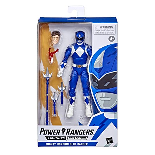Image of Power Rangers Lightning Collection Mighty Morphin Blue Ranger 6-Inch Premium Collectible Action Figure Toy with Accessories